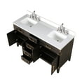 thumbnail image 4 of Laurel 60 in W x 22 in D Brown Oak Double Bath Vanity, White Quartz Top, and Faucet Set, 4 of 5