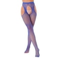 thumbnail image 1 of Jhaoyu Bas Résille Filet pour Femmes Collants Bas Cuisse Haute Bleu Royal Taille Unique, 1 of 4
