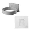 thumbnail image 4 of Hair Dryer Holder Wall-mounted Hairdryer Rack Free Punching Space-saving Hair Dryer Organizer for Bathroom, Grey, 4 of 7