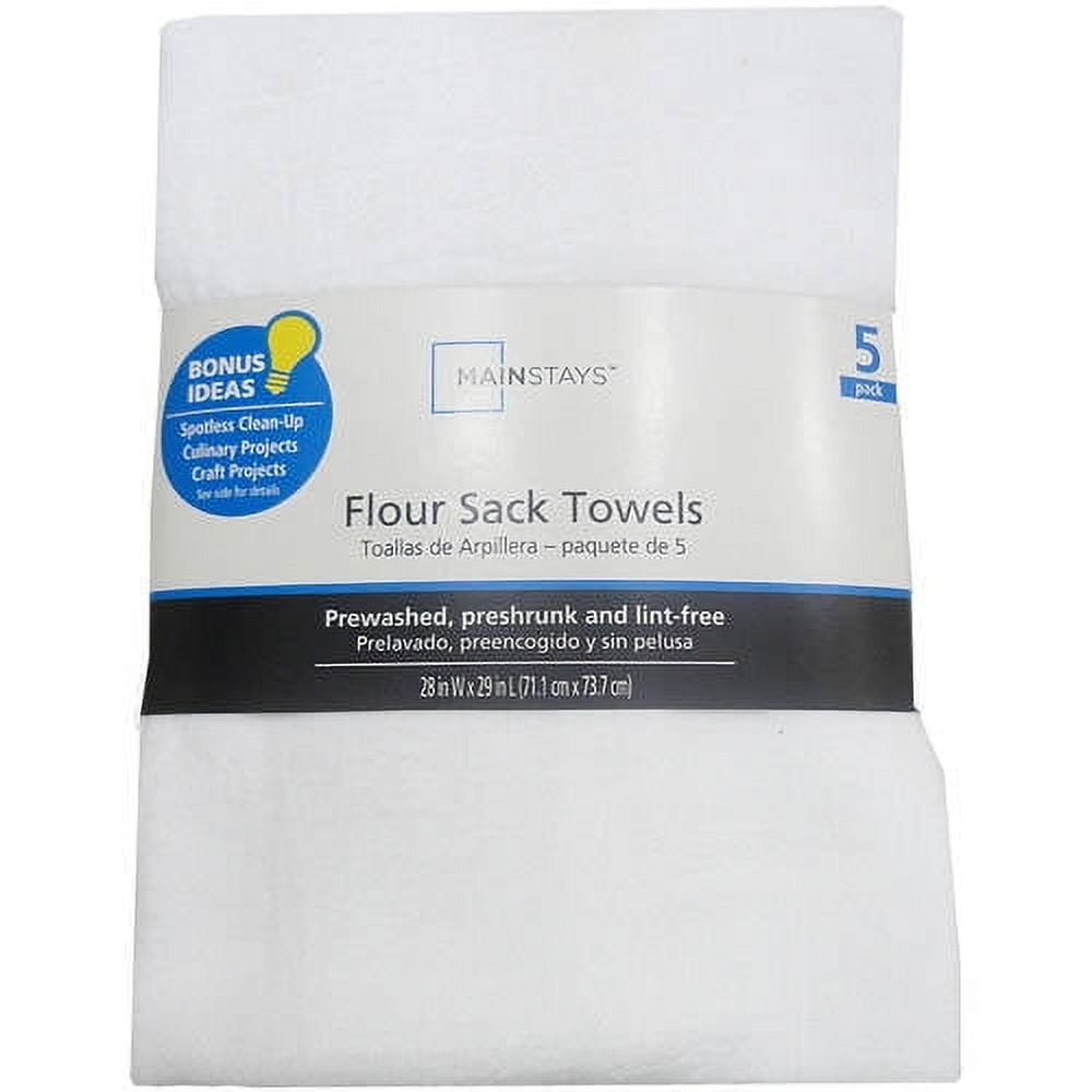 Mainstays 5 pack flour sack kitchen towel hotsell