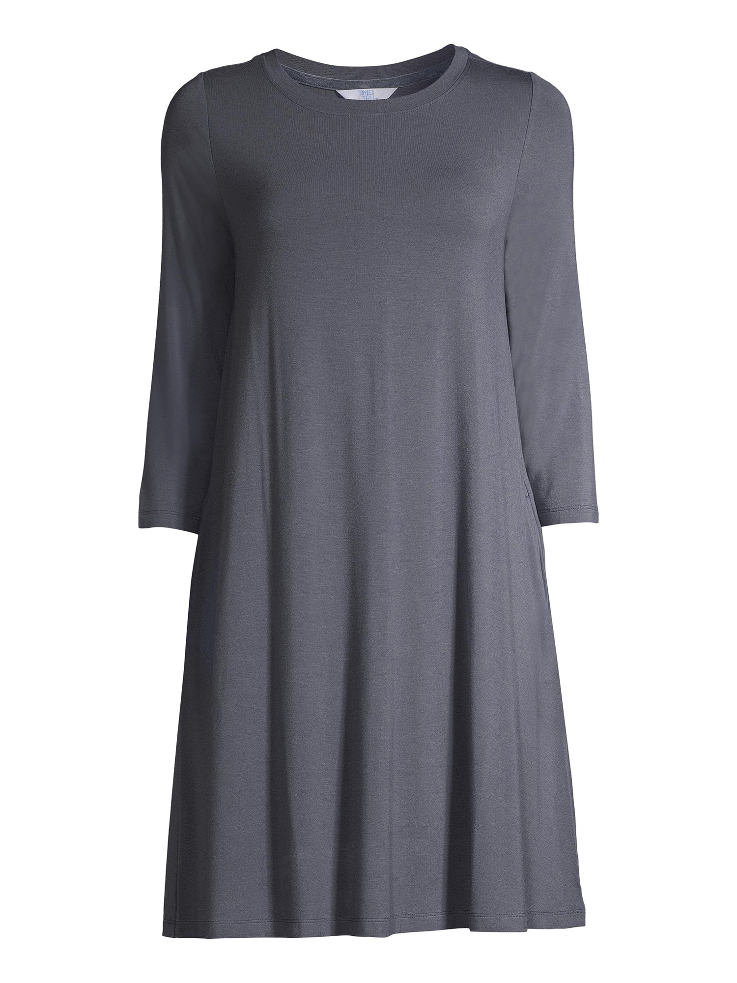Time and Tru Women's 3/4 Sleeve Knit Dress