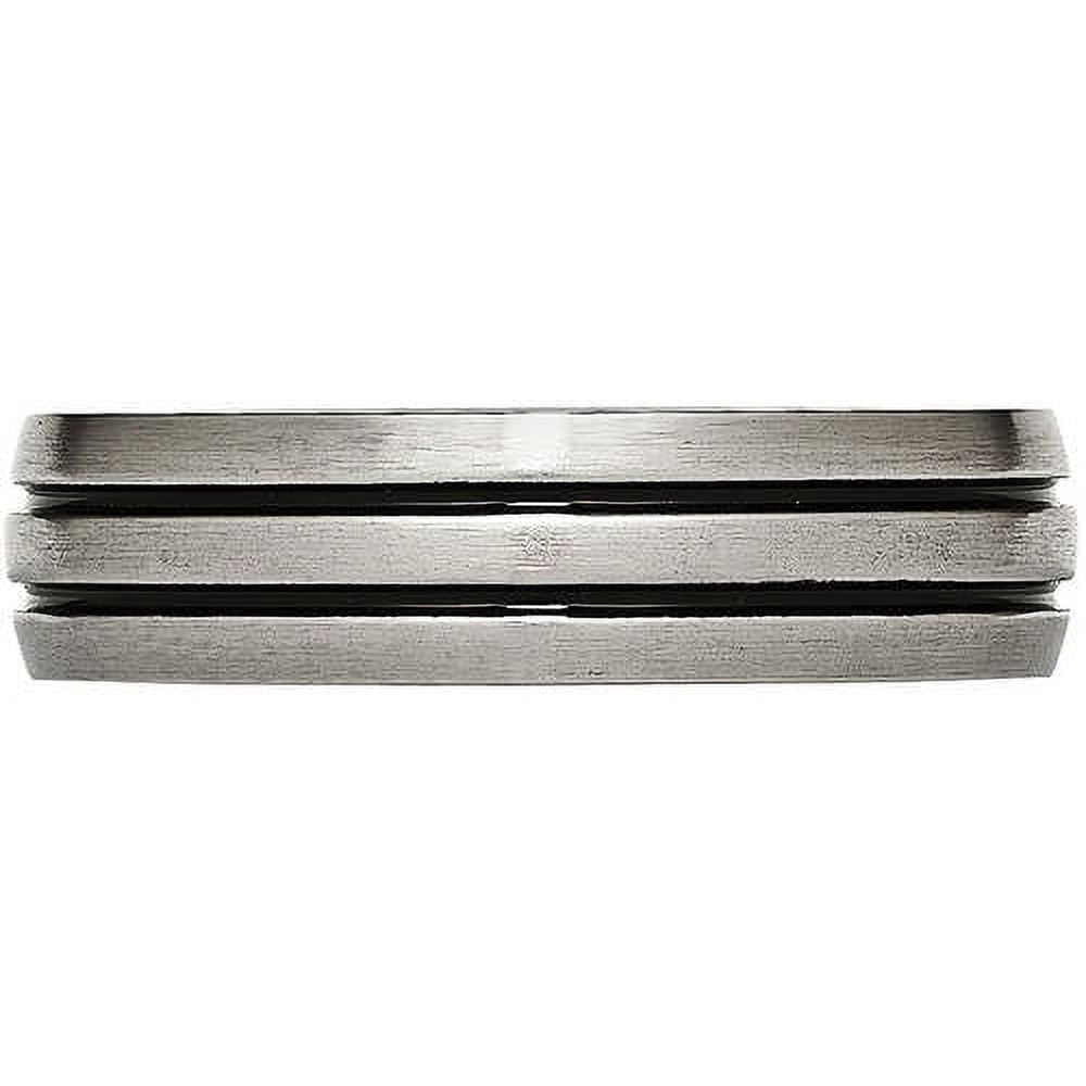 Titanium Enameled Grooved 6mm Satin Band