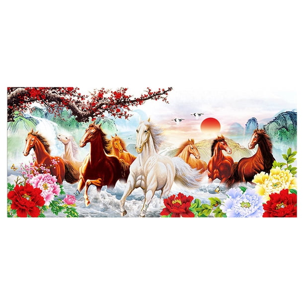 Juego Bordado Punto Cruz 11CT Artesanal Paisaje Caballo Corriendo Ygjytge
