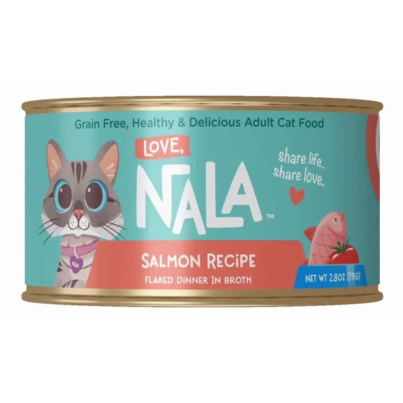 Love, Nala Flaked Salmon Recipe in Broth Adult Wet Cat Food