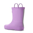 thumbnail image 4 of Kushyshoo Purple Matte Kids Rain Boots for Girls Toddler Waterproof Rubber with Easy-On Handles Size 3, 4 of 5