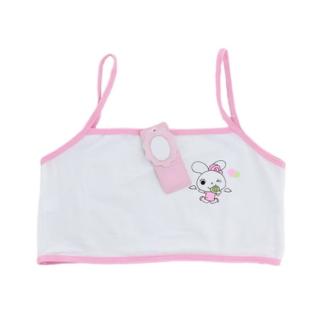 

TONGMI Puberty Girls Student Cotton Training Bra Single Layer Spaghetti Strap Camis Crop Top Cartoon Rabbit Print Candy Color Wire Free Bandeau Underwear 6-15T