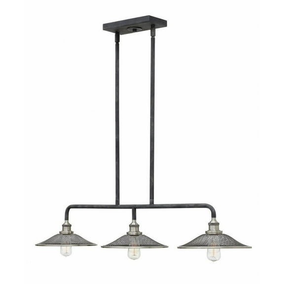 Farmhouse Three Light Chandelier-Aged Zinc Finish Bailey Street Home 81-Bel-2022215