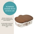 thumbnail image 5 of The Pioneer Woman Stoneware Pumpkin Baker with Acacia Wood Lid, Agatha Brown, 5 of 7