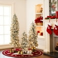 thumbnail image 5 of LuxenHome Set of 3 Pre-Lit LED Flocked Fir Slim Artificial Christmas Trees, 5 of 11