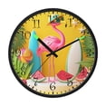 thumbnail image 2 of Voice Activated Clock with Glow Light 12 Inch Large Silent Wall Clock Battery Operated for Home Decor A Pink Flamingo, 2 of 8