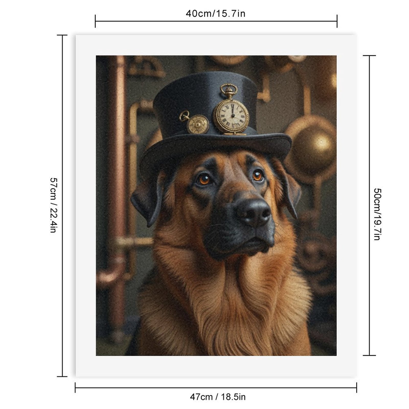 Paint by Numbers Kit for Adults, Steampunk Dog With Top Hat Paint by Numbers, Easy Paint by Numbers Kit for Adults Beginner, DIY Adult Paint by Number Kits on Canvas, 12x16in Home Decor