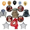 Star Wars 4th Birthday Party Supplies Balloon Bouquet Decorations with Baby Yoda