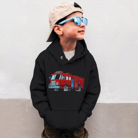 HUITKMM Hoodie Kids Boys Sweatshirts Crewneck Truck Shirt Dinosaur Long Sleeve Pullover Tops Tees