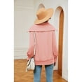 thumbnail image 4 of XCHQRTI Women's Zipper Sweatshirt V Neck Lapel Hoodie Long Sleeve Pullover Loose Fit Fall Sweatshirt, 4 of 8