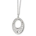 thumbnail image 1 of Sterling Silver Diamond Cut Open Oval Filigree Necklace (17 X 0.8) Made In Mexico qg4536-17, 1 of 5