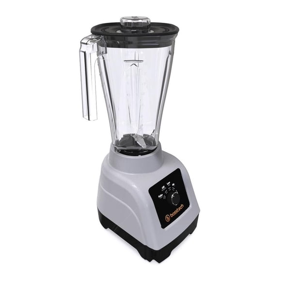 Licuadora Bosstech 750 watts 3 velocidades con Vaso de plastico de 2 lts Gris
