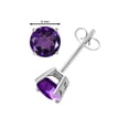 thumbnail image 3 of AoneJewelryRound Amethyst Earrings for Women in 14k White Gold ( 6mm ) Prong-Setting, 3 of 4