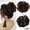 Dark Black, variant on Haobuy Claw Clip Messy Bun Hairpiece, Wavy Curly Messy Hair Bun Extensions Claw Clip for Women Girls-Light Brown