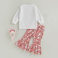 thumbnail image 6 of Fesfesfes Newborn Outfit Girls Kids Valentine's Day Pants Set Girls Long Sleeve Shirt Sweatshirt Love Printed Flared Pants Set 2-3 Years, 6 of 8