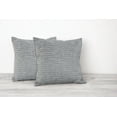 thumbnail image 2 of Ox Bay Hampton Set of 2 Gray/White Striped 18" x 18" Cotton Adult Decorative Feather Filled Pillow Set, 2 of 11