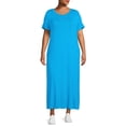 thumbnail image 3 of Terra & Sky Women's Plus Size Maxi Dress with Side Slits, 3 of 5