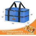 thumbnail image 2 of Insulated Casserole Carrier for Hot or Cold Food Fits 9"X13" Dish, Expandable Insulated Casserole Carry Bag for Travel/Picnic/Party, Double Layer, Blue, Durable Nylon, Leak-Proof, 2 of 12