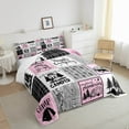 thumbnail image 4 of Erosebridal Pink Camper Bedding Set King Happy Camping Comforter Set Rv Decor For Inside,Camper Accessories For Travel Trailers Comforter,Black Grey Buffalo Plaid Pine Tree Arrow Quilt, 4 of 6