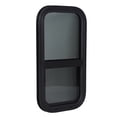 thumbnail image 1 of Slide Trailer Window, Aluminium Alloy RV Window Waterproof Sealed Tinted Tempered Glass Rounded Corner Horizontal Sliding Open with Clamp Ring for Campers, 1 of 7