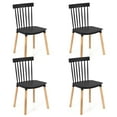 thumbnail image 1 of Gymax Set of 4 Windsor Dining Chairs Dining Chairs w/ Spindle Backs & Curved Seats Blsck, 1 of 9