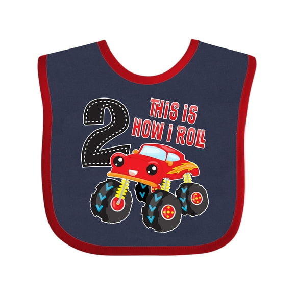 Inktastic Monster Truck How I Roll 2nd Birthday Boys Baby Bib