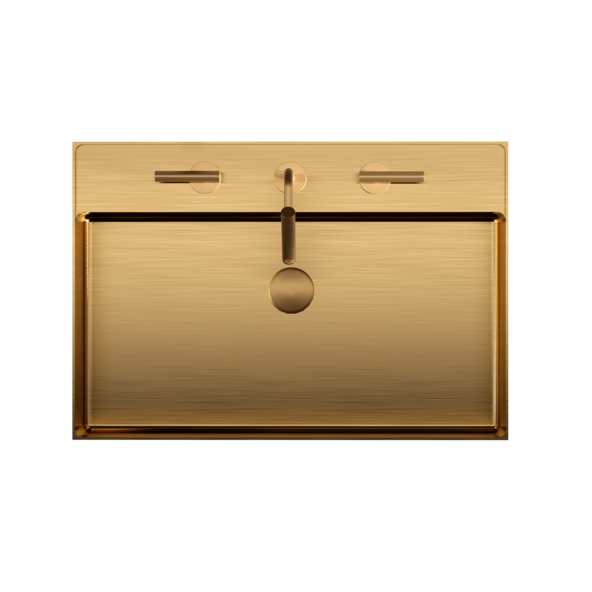 Vanity With Sink, BB13-20Y-405 20"x14" Integrated Brushed Gold 304 Stainless Steel Bathroom Sink With 3 Faucet Holes, Brushed Gold Bathroom Vanity,Stainless Steel Single Sink Vanity