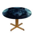 thumbnail image 3 of WYYP Round Table Cover with Elastic Edge 100% Polyester Fiber - The Hungry Appearance of the Wolf Searching for Food, The Fierce Hunter White, 3 of 8