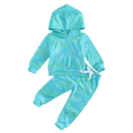 

Jxzom Toddler Boy Girl Tie-Dye Fall Clothes Long Sleeve Hoodies Tops Pants 2Pcs Sweatshirts Outfits