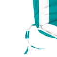 thumbnail image 4 of Jordan Manufacturing 41" x 22" Awning Turquoise Stripe Rectangular Outdoor Chair Cushion with Ties and Flange, 4 of 9