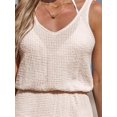 thumbnail image 3 of Traje de baño cubriente CUPSHE de punto gofrado con cuello en V, beige, 3 of 6
