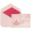 JAM Paper Wedding Invitation Set, Large, 5 1/2 x 7 3/4, Colorful Princess Set, Pink Card with Pink Lined Envelope, 100/pack