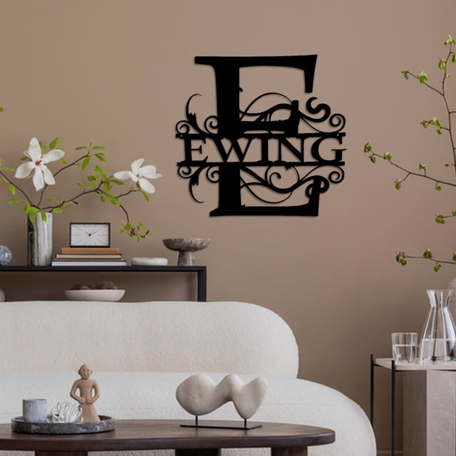 Black Iron Wall Decor Letters - Custom Family Name Sign for Indoor & Outdoor Home Decor