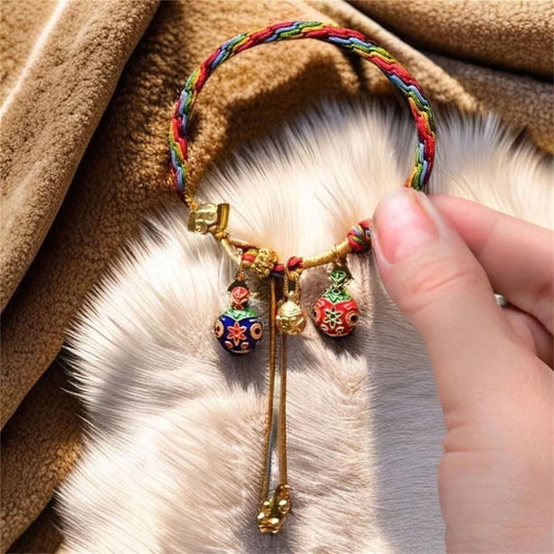 Wmhnj Pulsera tnica ajustable hecha a mano con cuerda y smbolo mitolgico del pez tragador dorado, ideal como regalo para la transformacin espiritual.