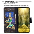thumbnail image 4 of iPhone 12 Mini Case Cute Embossed Pattern Premium Leather Wallet Cover Flip Stand Credit Card Slots Pocket Holder Magnetic Closure Folio Case for iPhone 12 Mini, Big Butterfly, 4 of 8