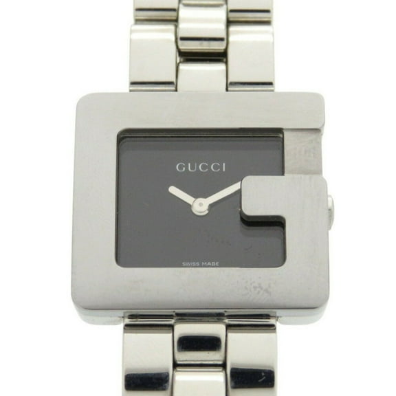 Pre-Owned Gucci 3600L Stainless Steel Black Silver Dial Quartz Watch 1749GUCCI (Good)