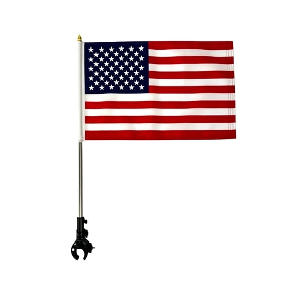 Tuscom Safety Flag for Motorcycle Bicycle ATV Clamp On Handlebar Flagpole Kit with Stainless Steel Pole High Visibility