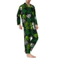 thumbnail image 3 of Kll Tropical Leaves1 Sleepwear Mens Flannel Pajamas,Long Cotton Pj Set, 3 of 9
