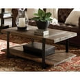 thumbnail image 3 of Alaterre Furniture Modesto 42 in. Solid Pine Wood Coffee Table, Durable Unique Wrapped Metal Strap Design, Ideal for Living and Office Spaces, Rustic Natural, 3 of 4