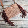 thumbnail image 5 of Fabrica Kraft Leather Tooled Fringe Boho Crossbody Bag – Bohemian Leather Purse, 5 of 6