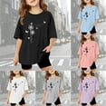 thumbnail image 2 of MUXiin Birthday Girl Shirt,Girl's Butterfly Print Crew Neck T Shirt Short Sleeve Casual Cute Tee Top for 11-12, 2 of 7