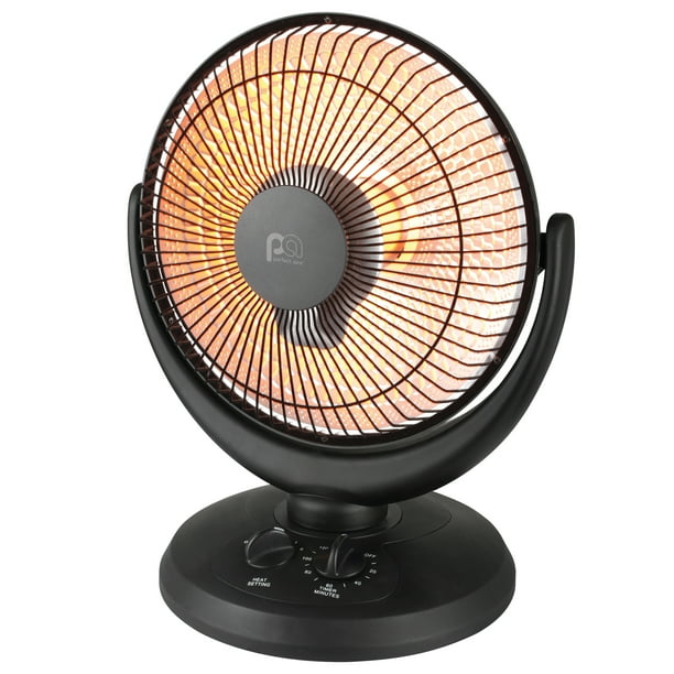 Perfect Aire 1PHCF14 800W/ 400W Oscillating Radiant Parabolic Dish Heater with Overheat and Tip