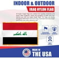 thumbnail image 7 of Super Tough Iraq 3x5ft Nylon Flag with Indoor Pole Hem and Fringe | Durable Heavyweight Nylon | Strong Canvas Heading & Brass Grommets | Perfect for Indoor & Outdoor Display | Made in USA, 7 of 7