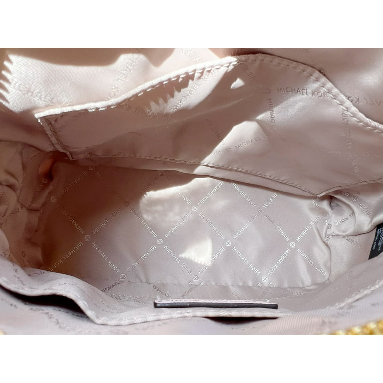 Michael Kors Jet Set Travel Dome Crossbody Bag Medium PVC Logo Signature  Brown