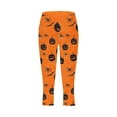 thumbnail image 5 of YOIAVAIOY Womens Novelty Holiday Tights Halloween Print Buttery Soft Leggings High Waist Causal Yoga Pants Witch Cosplay Costume Leggings Orange XXL, 5 of 5