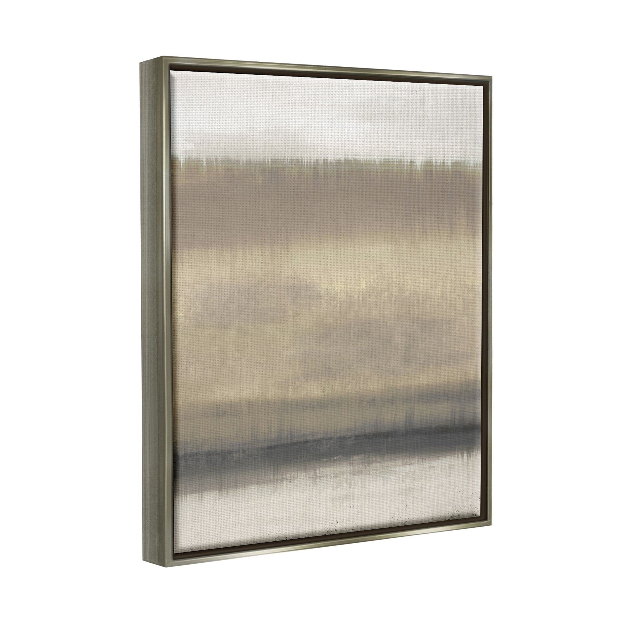 Stupell Industries Abstract Countryside Landscape Brown Grassland Painting Luster Gray Framed Floating Canvas Wall Art, 24x30, by Elizabeth Medley